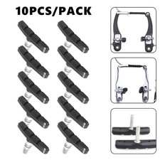 10pc Cycling Bicycle MTB Mountain Bike V Brake Pads 70mm Shoes Blocks Pads Black
