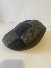 Vintage Patchwork Tweed Flat Cap Newsboy Coun...