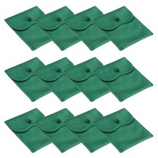 12Pcs 6x4 Inch Velvet Jewelry Pouches Gift Bags with Snap Button Green