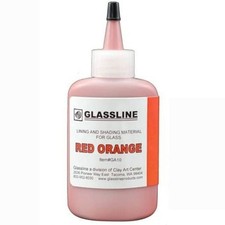 Glassline Red Orange Fusing Paint 2oz. for Glass Lead-Free