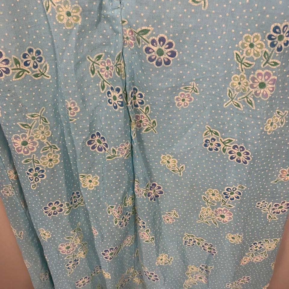 Maxi Vestido De Colección Años 70 Montgomery Ward Prairie Cottage Core Punto Suizo Corbata Volantes 7/8 Foto 3 de 4