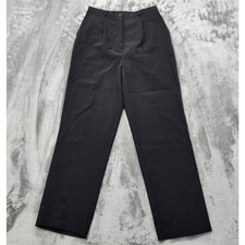 Vintage Kathie Lee Pants Womens 10 Black Pleated High Rise Straight Leg Office