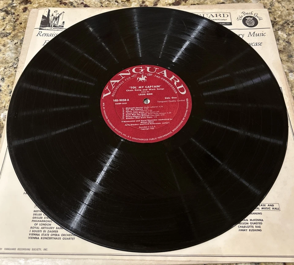 Leon Bibb~Tol' My Captain~Chain Gang & Work Songs~Vanguard VRS-9058 LP - Image 3 of 4