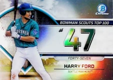 2023 BOWMAN CHROME SCOUTS TOP 100 REFRACTOR BTP-47 HARRY FORD SEATTLE MARINERS