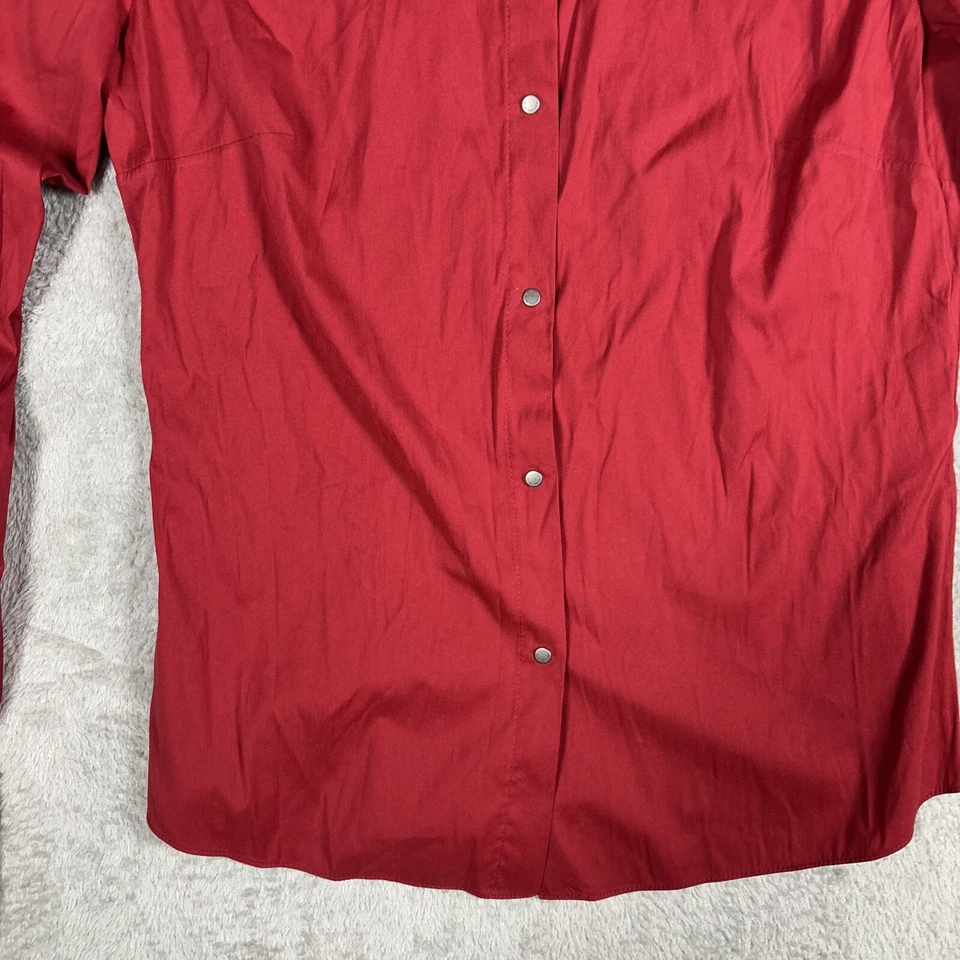 Elie Tahari Women's Dress Shirt Slim Fit Red Long Sleeve Button Down. - Image 4 of 4