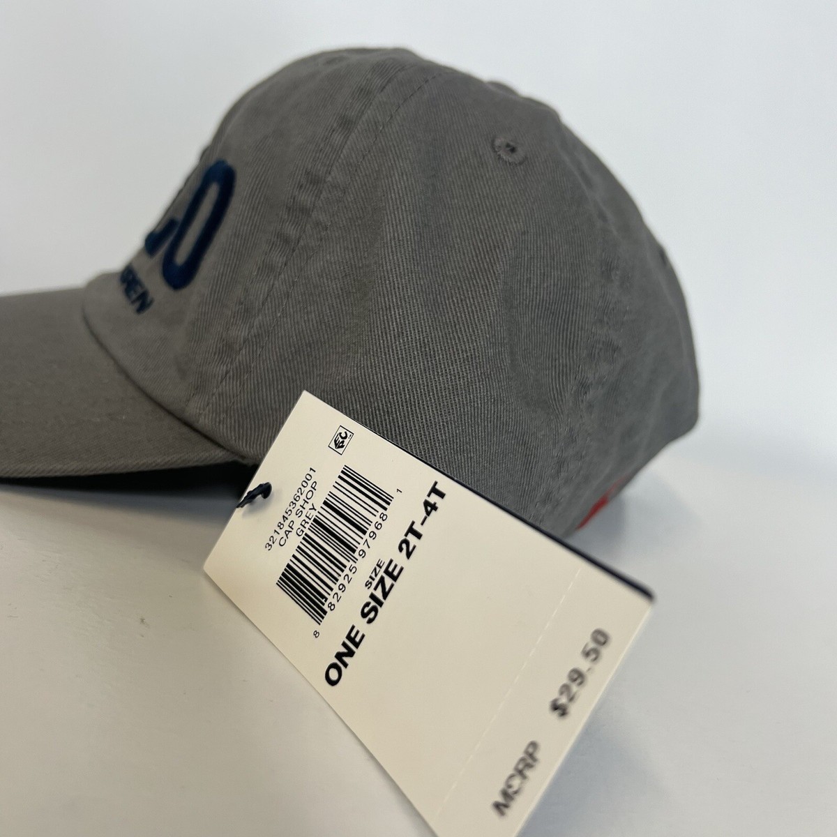 Polo Ralph Lauren Little Boys Big Pony Logo Chino Ball Cap Gray 2T