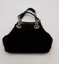 Russell & Bromely Small Black Suede Handbag - 6" H x 8" W