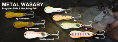 NORIES WASABY JIGGING SPOONS 4g Shiny Finish, 8g & 12g Hammered Finish
