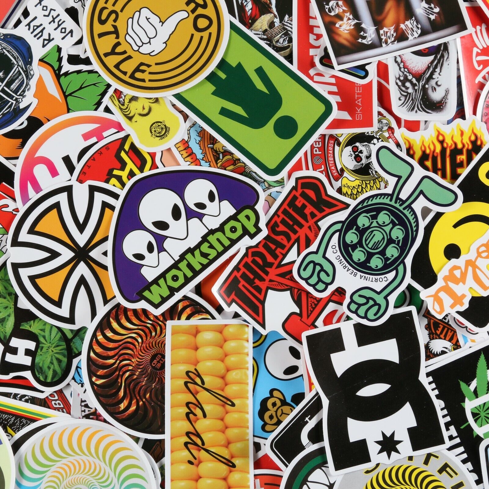 100pcs Skateboard Stickers bomb,Skate Brand Stickers Bomb, Vinyl Laptop  Luggage