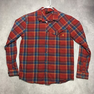 Vans Mens Plaid Shirt size Large Long Sleeve Button Up Pocket