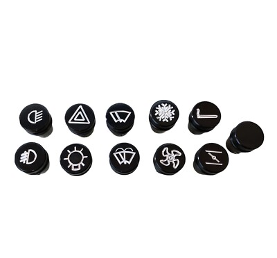 Set Knobs Buttons Panel Billet Black Universal Hot Rod Pick Ford ...