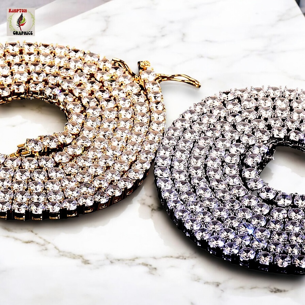 Zircon Tennis Chain in Gold Rose Gold or Silver 20-30 Inches 3-6mm Hip Hop Bling Necklace