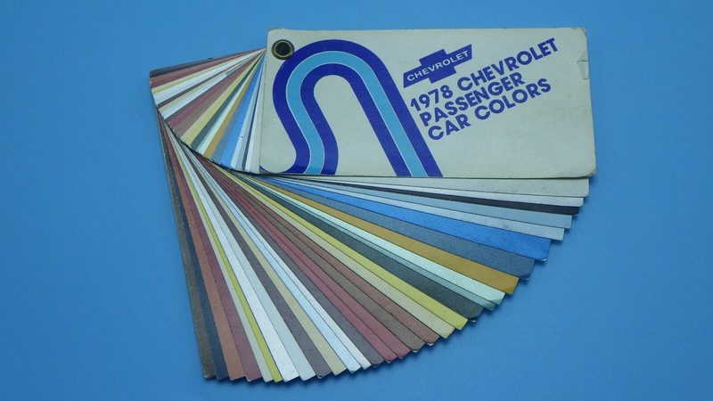 1978  Chevrolet Dealer Passenger Car Color Swatch Deck 78 Corvette Camaro