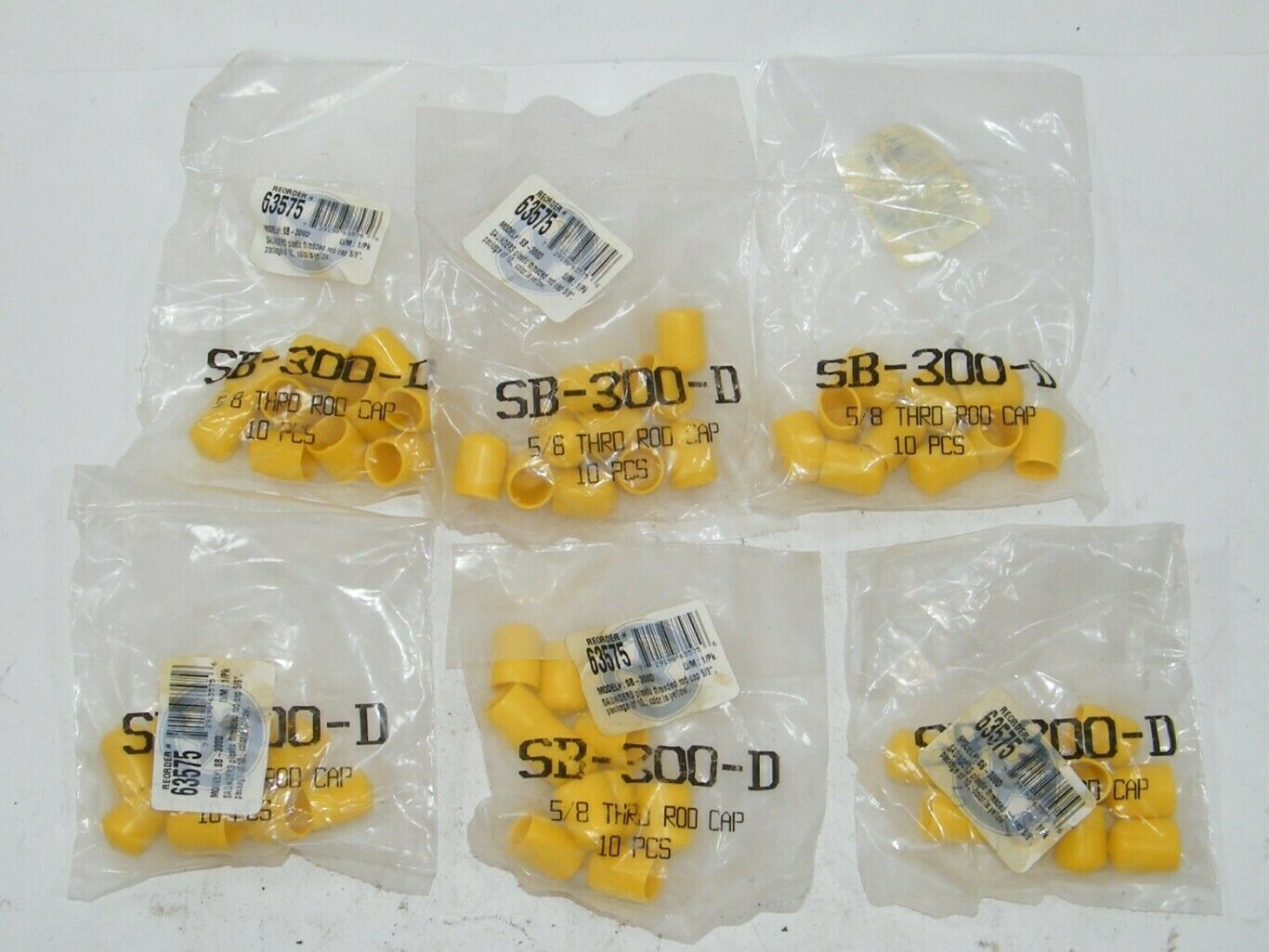 (60) SAUNDERS SB-300-D PLASTIC THREADED ROD CAP 5/8