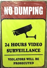 FREE SHIPPING! 8x12 new TIN SIGN dumping camera CCTV garbage surveillance  (L65)