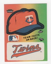 1983 FLEER BASEBALL TEAM HAT & NAME LOGO STICKER MINNESOTA TWINS
