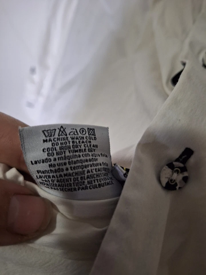 Coogi Button Down Shirt Men's Medium White Long Sleeve Cotton Designer - Image 4 of 4