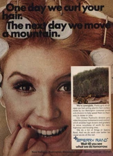 1969 Sperry Rand: One Day We Curl Your Hair Vintage Print Ad