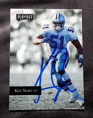 KEN NORTON JR. DALLAS COWBOYS LINEBACKER AUTOGRAPHED SIGNED 1992