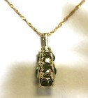 New 14k yellow gold .02ct diamond peridot gemstone pendant necklace 2.5g 18" — photo 6