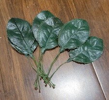 Vintage Millinery Flower Rose Leaf 2.5" Rich Green Bunch of 12 Unused