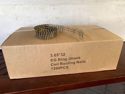 EG Coil Roofing Nails  7200pcs per box (15 degree 1-1/4'' x 0.12'' Ring Shank)