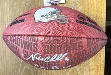 🏈Nick Chubb Signed Cleveland Browns Wilson Football inc"Dawg Pound" Inscription