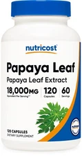 Nutricost Papaya Leaf Extract (18,000mg Equivalent) 120 Vegan Capsules
