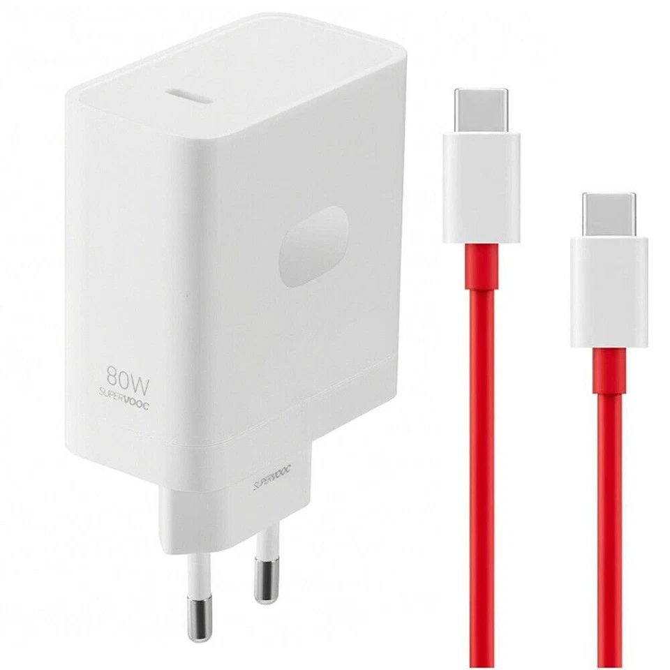 CARICABATTERIA RAPIDO da 80W ORIGINALE ONEPLUS SUPERVOOC +CAVO TYPE C / C ROSSO - Immagine 2 di 4