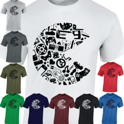 Pac-Herren-T-Shirt inspiriert Retro Videospiel Controller Top Geschenk für Gamer