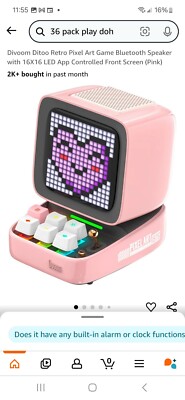 Divoom Ditoo Retro Pixel Art Game Bluetooth Speaker with 16X16 LED App Controlle