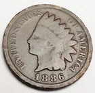 1886 P Indian Head Cent / Penny Type 2 (T2)  *G - GOOD*  **FREE SHIPPING**