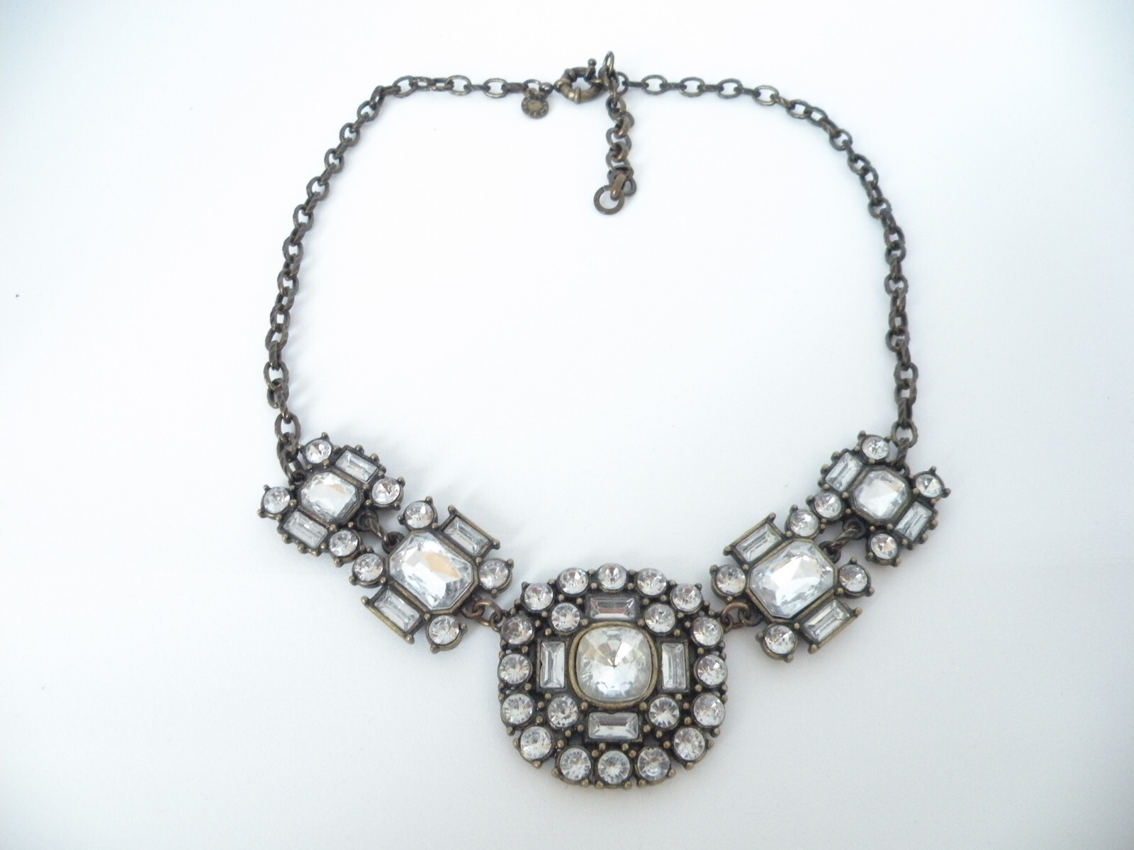 J Crew Signed Chunky Statement Clear Crystal Wome… - image 1