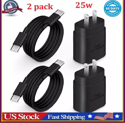 2 Original Carga Rapida USB-C De 25W Cargador Para Samsung Galaxy S21/S20/S22