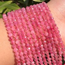 3mm Natural Small Faceted Gemstone Round Beads For DIY Jewelry Making 15''