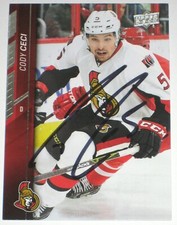 CODY CECI SIGNED 15-16 UPPER DECK OTTAWA SENATORS CARD AUTOGRAPH AUTO!!!