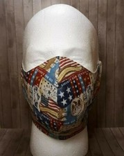 Mens XL Beard Face Mask Cover, Double Layer, Made in USA, Washable, Reusable