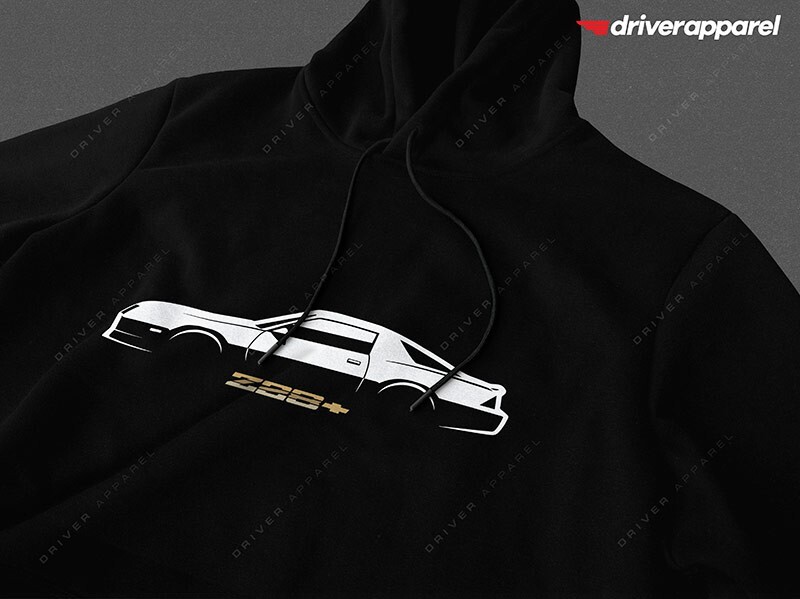 1985 Chevy Camaro IROC-Z Z28 3rd Generation Hoodie - Black, Medium, Automotive Design