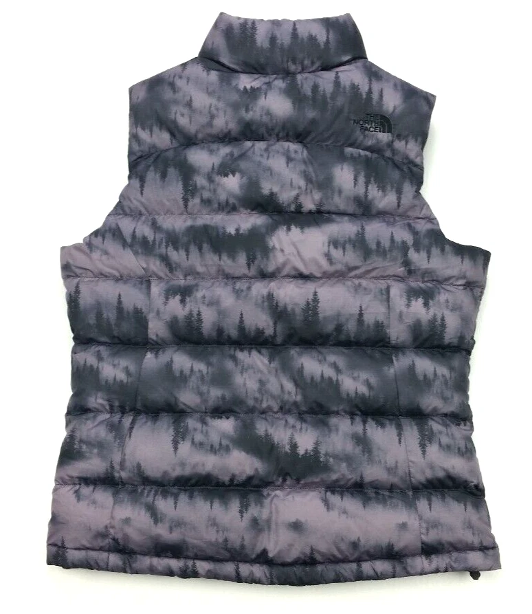 The North Face Womens Nuptse 2 II 700 Goose Down Forest Print Puffer Vest Medium