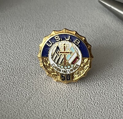 USJB Union Saint-Jean-Baptiste d'Amérique 50 vintage tie tack lapel pin