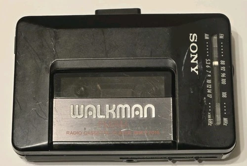Sony Walkman WM-F2015 FM/AM Radio Cassette Player Black Vintage For Parts Repair