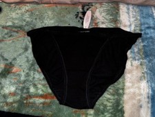 NWT VICTORIA'S SECRET Sz XL Black VTG Rare String Bikini Panties