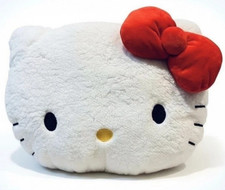 Hello Kitty 15 Stuffed Plush Decorative Pillow Red Bow Sherpa Cushion Bed Couch