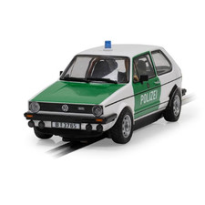 VW GOLF MK1 POLIZEI SLOT 1:32 Scalextric Slot -I- Modellino Nuovo