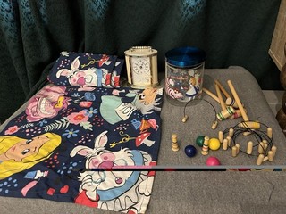 Disney Alice in Wonderland Bundle. 100% Cotton napkins. Tabletop croquet.