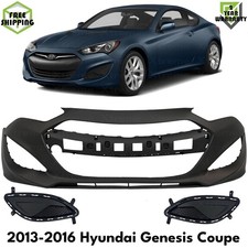 Front Bumper Cover Primed Fog Lights Cover For 2013-2015 Hyundai Genesis Coupe