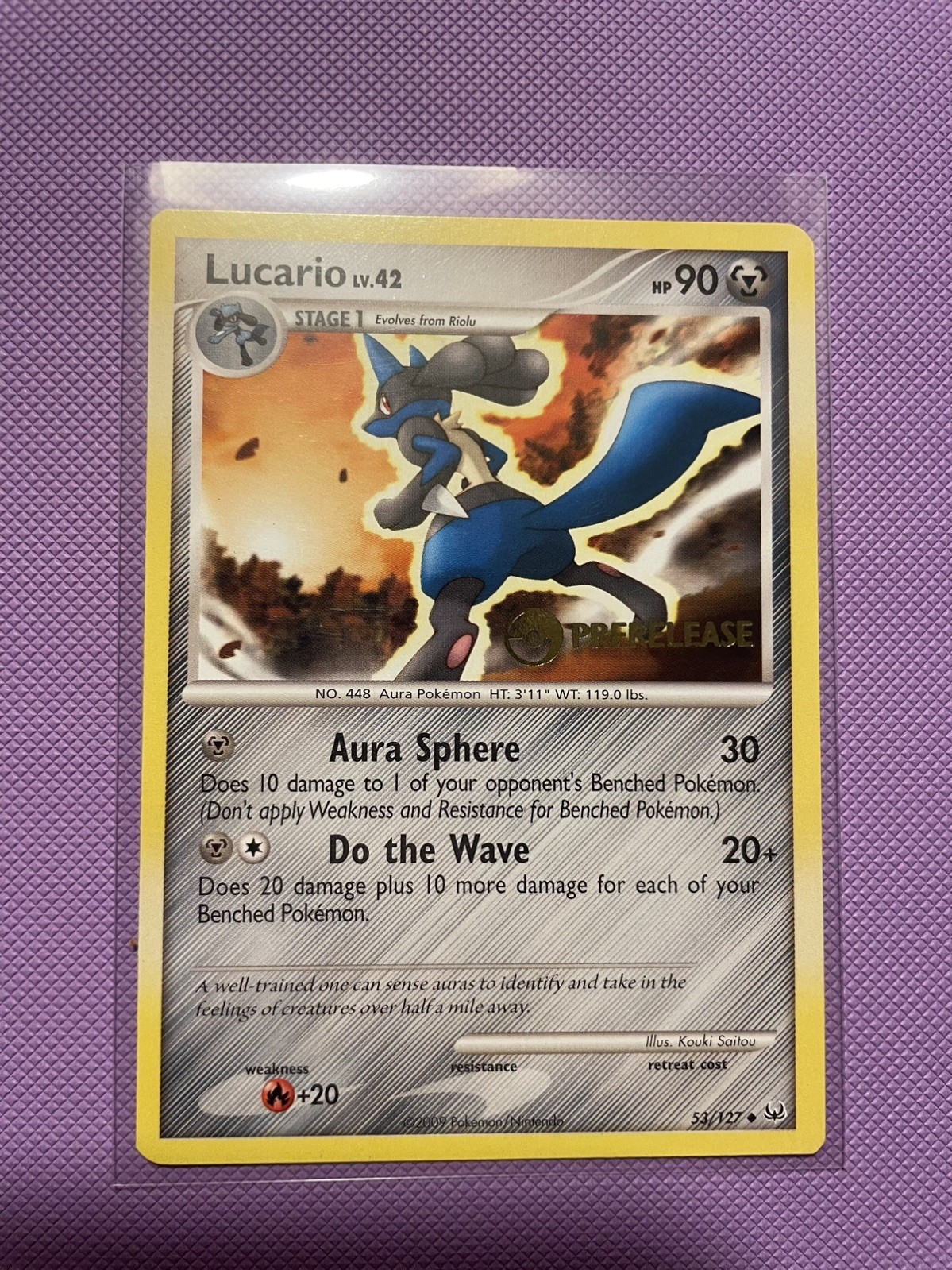POKÉMON TCG DIAMOND AND PEARL LUCARIO PRERELEASE 53/127  NON HOLO LP
