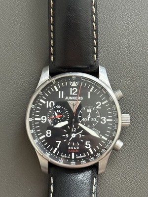 Hugo Junkers Chronograph 6684 2 Full Set   Topzustand, Band defekt, Gravur