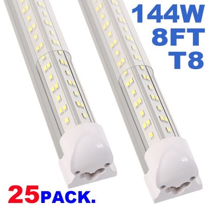 T8 8ft LED Tube Light Bulbs 144w LED Shop Light Fixture LED Strip Light 25 Pack