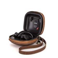 Hiram Men's Leather Travel Case for Powerbeats Pro Brown Brown